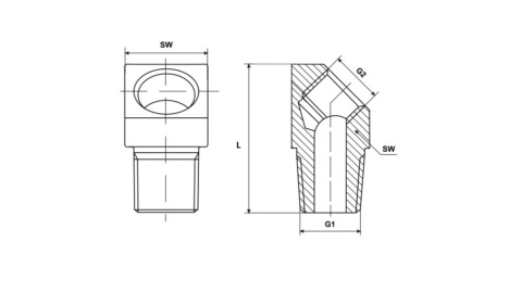 Adapter kątowy 90° GZ M10x1 - GW M10x1 Adapter kątowy 90° GZ M10x1 - GW M10x1